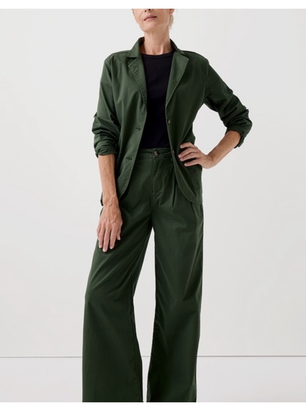 Pact Women's Boulevard Brushed Twill Wide Leg Trouser Sz S